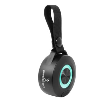 Bocina Portátil Perfect Choice Handy Inalámbrica Batería Recargable Luz RGB Negro