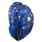 Kit Perfect Choice De Mochila Brooklyn Dinosaurio Y Audífonos Catto Color Azul