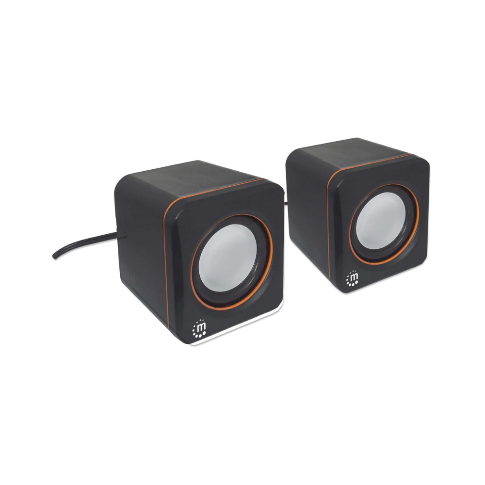 Bocinas Manhattan Mini para computadora Serie 2600 USB Cubo Negro 3W RMS