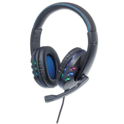 Audífonos Gaming Manhattan Micrófono USB Negro
