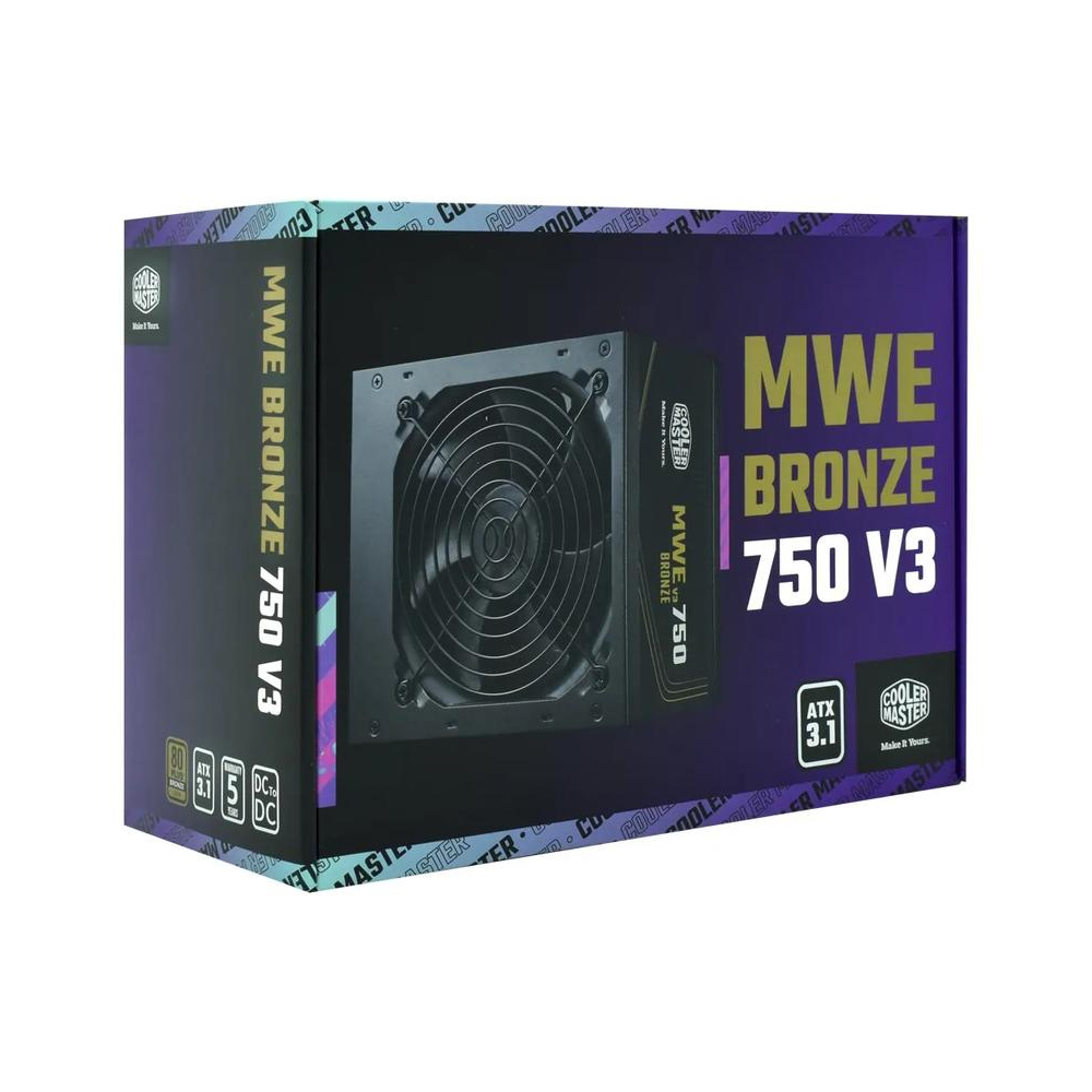 Fuente de Poder Cooler Master MWE V3 750W Bronze