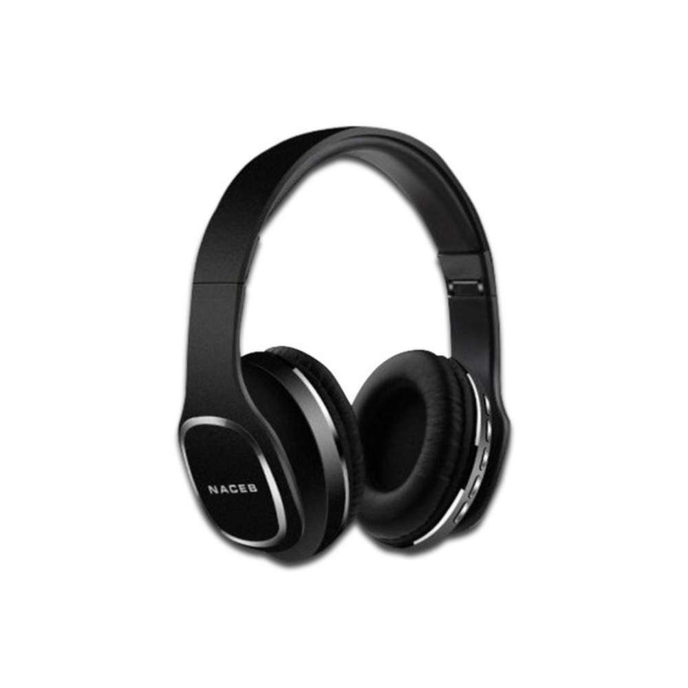 Audífono Diadema Inalámbrico Naceb Negro 10h Bluetooth 4.2 3.5mm