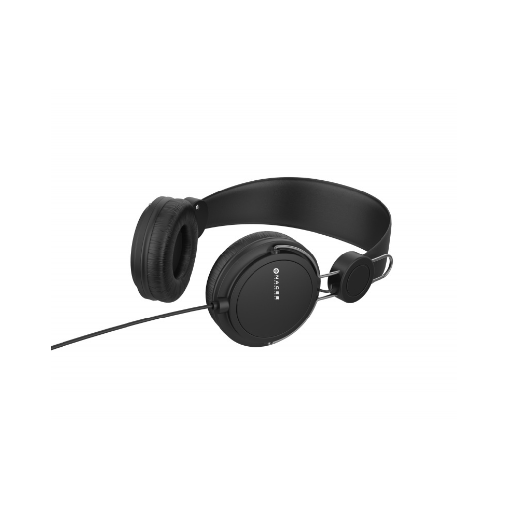 Audífono diadema alámbrico Naceb air Negro c/microf 3.5mm 1.2m