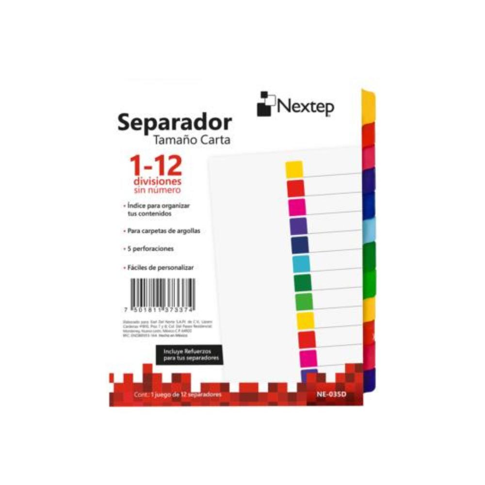 Separador Nextep Económico 12 Divisiones sin Número