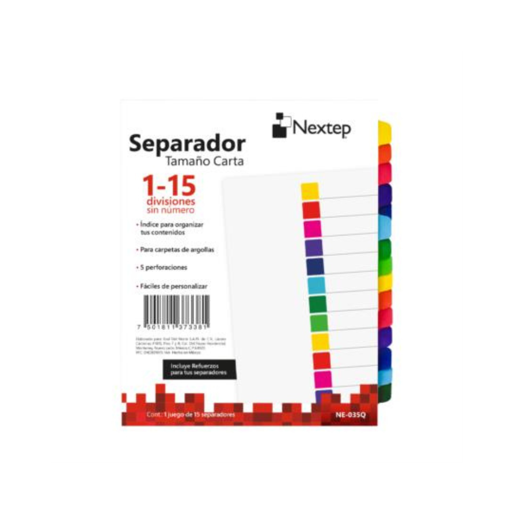 Separador Nextep Economico 15 Divisiones sin Numero