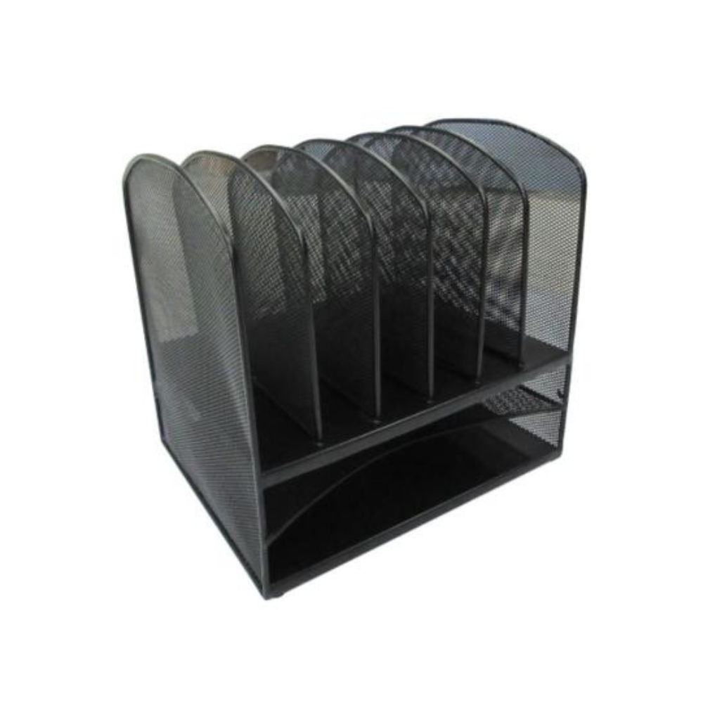 Organizador Nextep de Archivos Malla Metálica 6 Ranuras Bandeja Doble