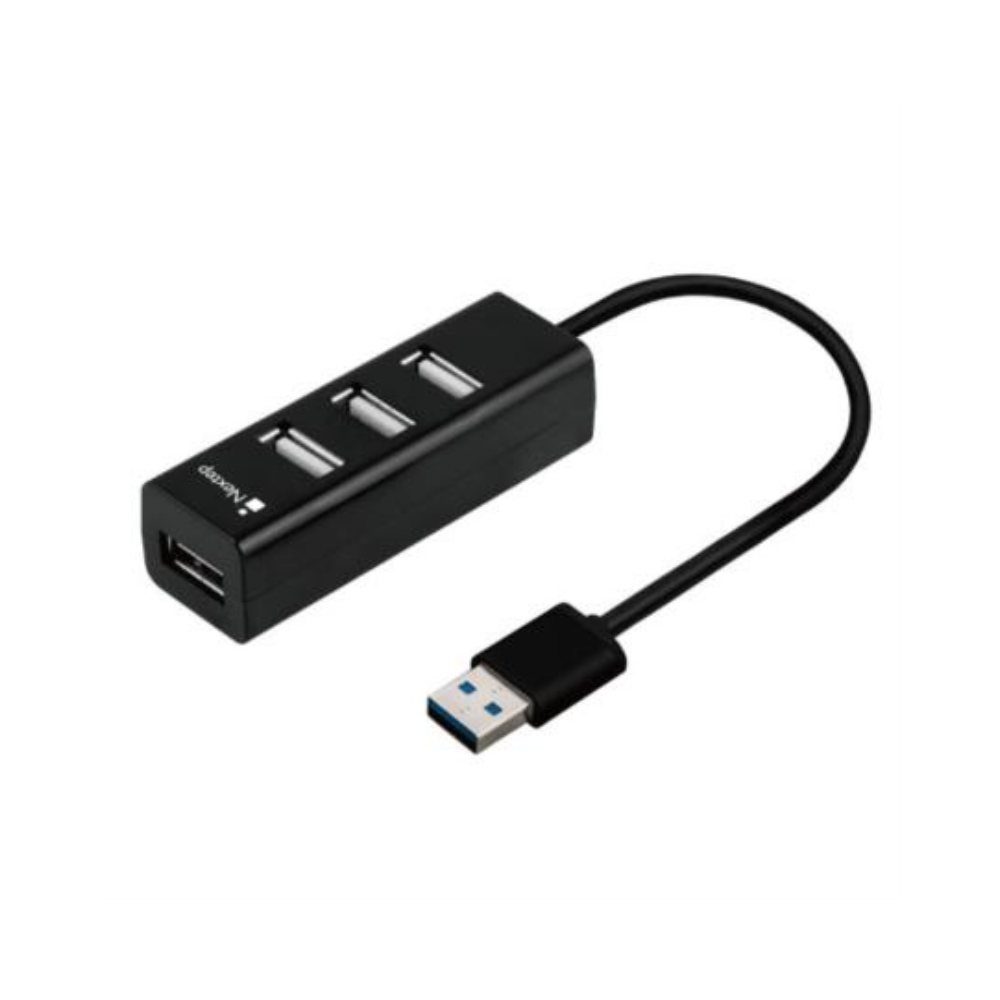 Mini Hub Nextep USB 2.0 Alta Velocidad 4 Puertos Negro — Modelo NE-444