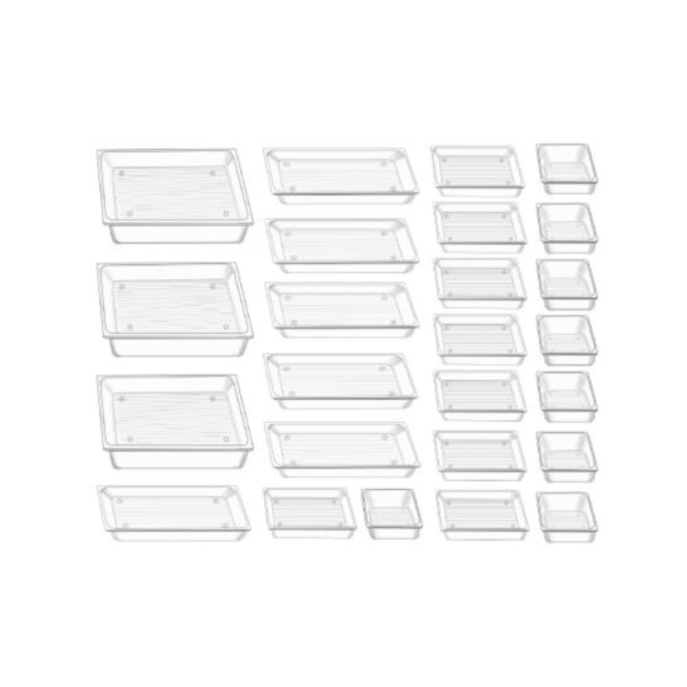 Juego de 25 Organizadores Nextep para Cajón Transparente PET