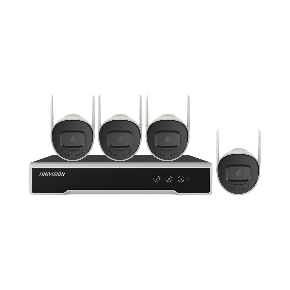 Kit IP Inalámbrico 1080p, NVR 4 Canales, 4 Cámaras Bala para Exterior, 1 HDD de 1 TB, Modo Repetidor