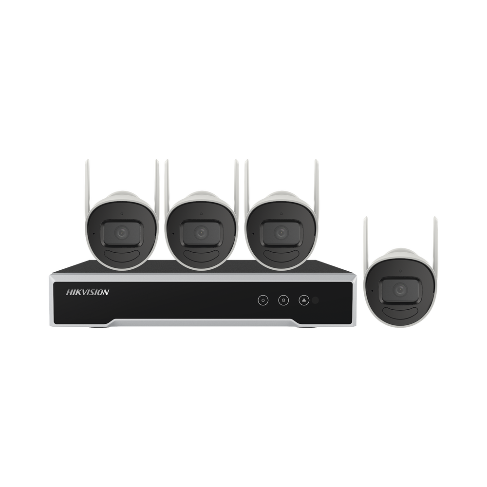 Kit IP Inalámbrico 4 Megapíxel, NVR 4 Canales, 4 Cámaras Bala para Exterior, 1 HDD de 1 TB, Modo Repetidor