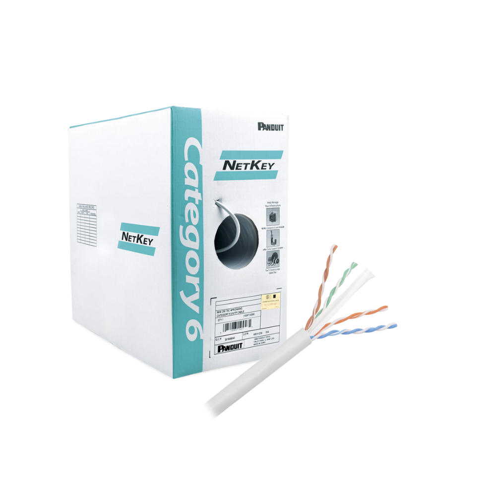 Bobina de Cable UTP Cat6 305m Cobre NetKey Gris 1000Mbps PVC