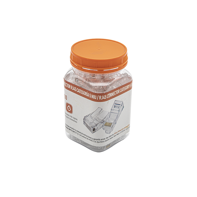Bote 100Pzas Plug RJ45 Cat5E Qian NW5100 50Micras