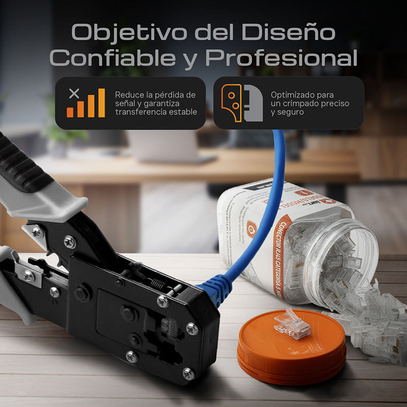 Bote 100Pzas Plug RJ45 Cat6 Qian NW6100 50Micras