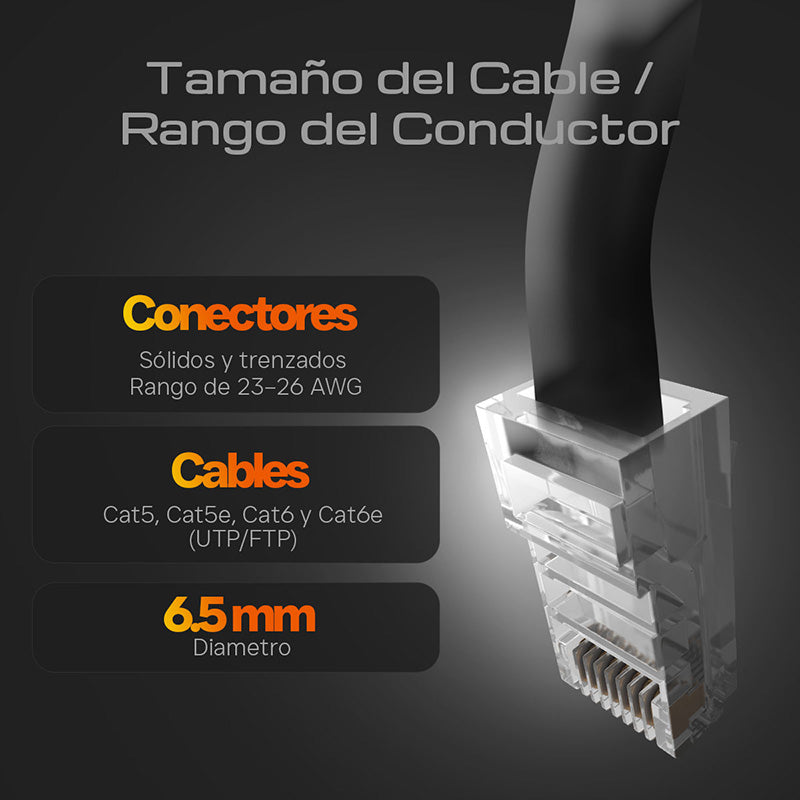 Bote 100Pzas Plug RJ45 Cat6 Qian NW6100 50Micras