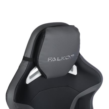 Silla Gamer Nextep Ergonomica Falkor Masaje Lumbar y Reposa Pies Color Gris/Negro