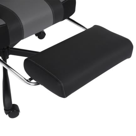 Silla Gamer Nextep Ergonomica Falkor Masaje Lumbar y Reposa Pies Color Gris/Negro