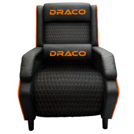 Sofá Gamer Reclinable Dragon XT Modelo Draco Negro-Naranja
