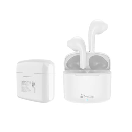 Audífonos Nextep Buds Bluetooth Control Táctil Hasta 20h Blanco