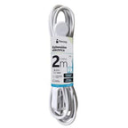 Extension Electrica Nextep para Casa/Oficina 16 AWG 2m Clavija Plana Blanca