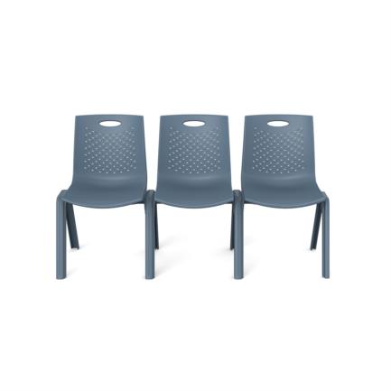Silla De Visitas/Comedor Nextep Fibra Alta Resistencia Apilable Gris Obscuro