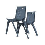 Silla De Visitas/Comedor Nextep Fibra Alta Resistencia Apilable Gris Obscuro