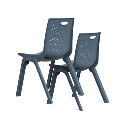 Silla De Visitas/Comedor Nextep Fibra Alta Resistencia Apilable Gris Obscuro