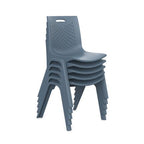Silla De Visitas/Comedor Nextep Fibra Alta Resistencia Apilable Gris Obscuro