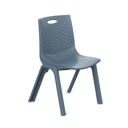 Silla De Visitas/Comedor Nextep Fibra Alta Resistencia Apilable Gris Obscuro