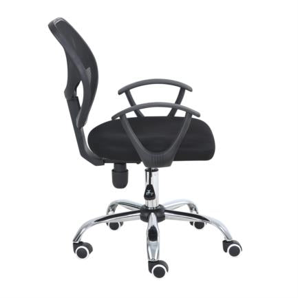 Silla Secretarial Nextep De Altura Ajustable Tela Negra Base Giratoria