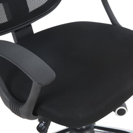 Silla Secretarial Nextep De Altura Ajustable Tela Negra Base Giratoria