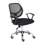 Silla Secretarial Nextep De Altura Ajustable Tela Negra Base Giratoria