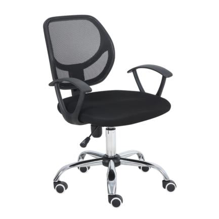 Silla Secretarial Nextep De Altura Ajustable Tela Negra Base Giratoria