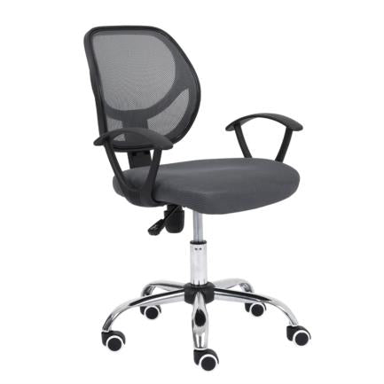 Silla Secretarial Nextep De Altura Ajustable Tela Gris Base Giratoria