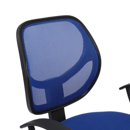 Silla Secretarial Nextep De Altura Ajustable Tela Azul Base Giratoria
