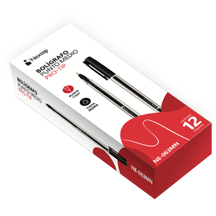 Bolígrafo Nextep Pro-Tip Color Negro Medio 1Mm C/12
