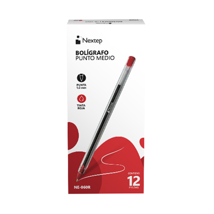Boligrafo Nextep 1000 Rojo 1Mm C/12