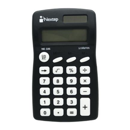 Calculadora Nextep 12 Dígitos De Bolsillo Funciones Básicas Solar/Batería