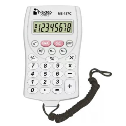 Calculadora Nextep 8 Dígitos De Bolsillo Batería Con Cordón