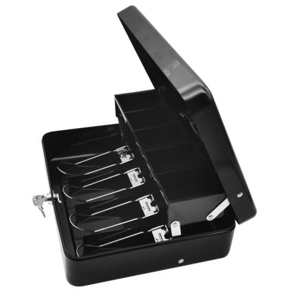Caja Dinero Nextep Metalica Extra Grande 30 cm Bandeja Con Clips Para 4 Billetes