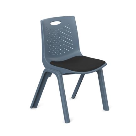 Silla De Visitas/Comedor Nextep Fibra Alta Resistencia Acojinada Apilable Gris Obscuro