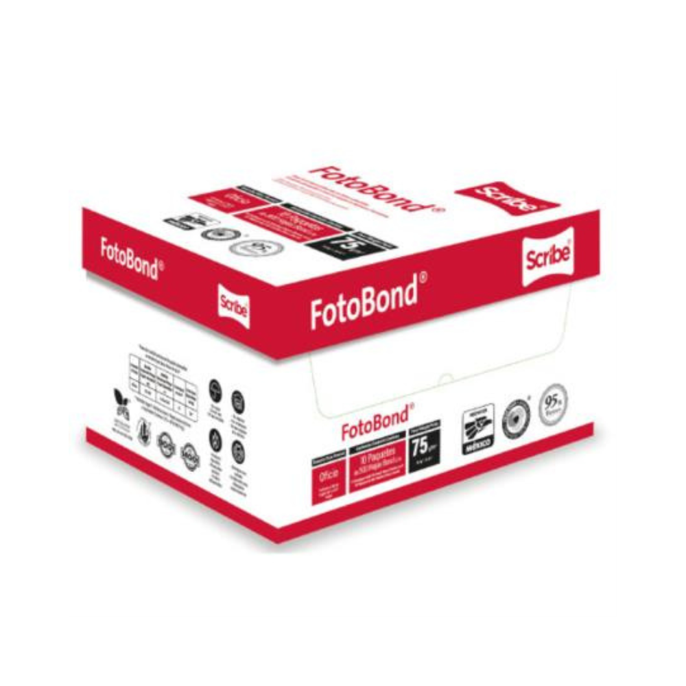 Papel Cortado Scribe Fotobond Oficio 95% Blancura 75g C/5000