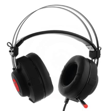 Audífonos gamer alámbricos Primus Arcus 150T USB diadema metálica micrófono retráctil cancelación de ruido color negro