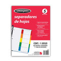SEPARADOR ACCO TAB 5 DIV CEJA COLOR SIN NUMERACION