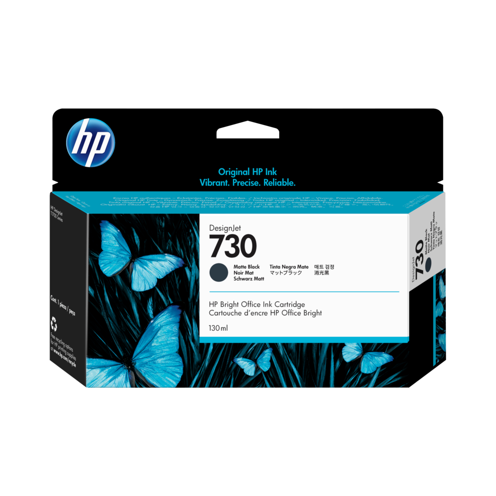 HP Cartucho de tinta DesignJet 730 de 130 ml negro mate