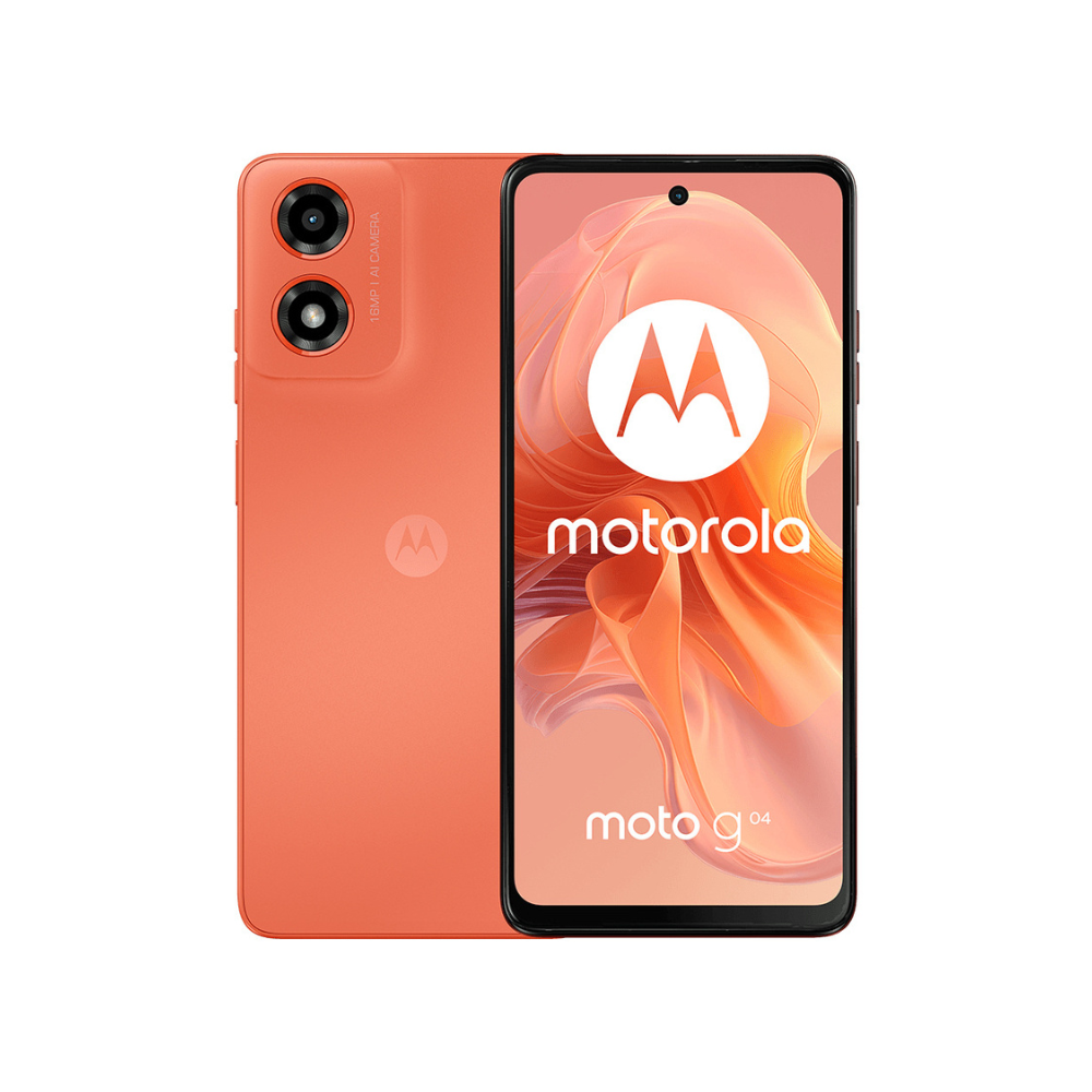 Motorola G04 128GB 4GB RAM naranja 6.6" Unisoc T606 cámara 16MP selfie 5MP Android 14