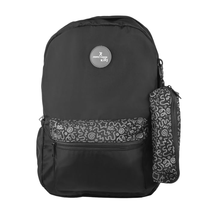 Mochila escolar Perfect Choice para niños Groovy modelo PC-085102 color Negro