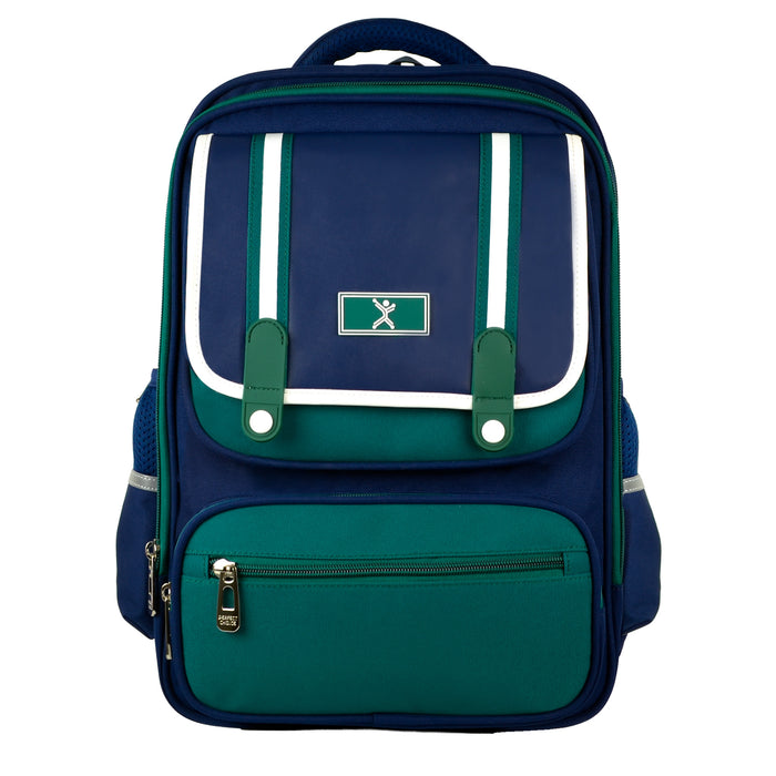 Mochila escolar Perfect Choice para niños Brumby modelo PC-085188 color Azul con Verde
