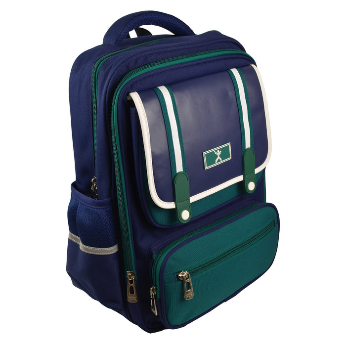 Mochila escolar Perfect Choice para niños Brumby modelo PC-085188 color Azul con Verde