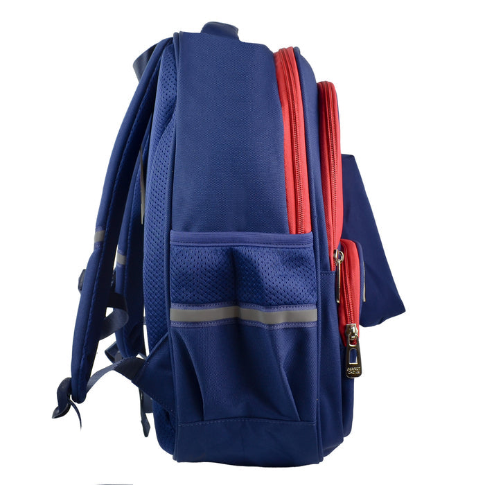 Mochila Escolar Perfect Choice para niños Bookery modelo PC-085232 color Azul con Rojo