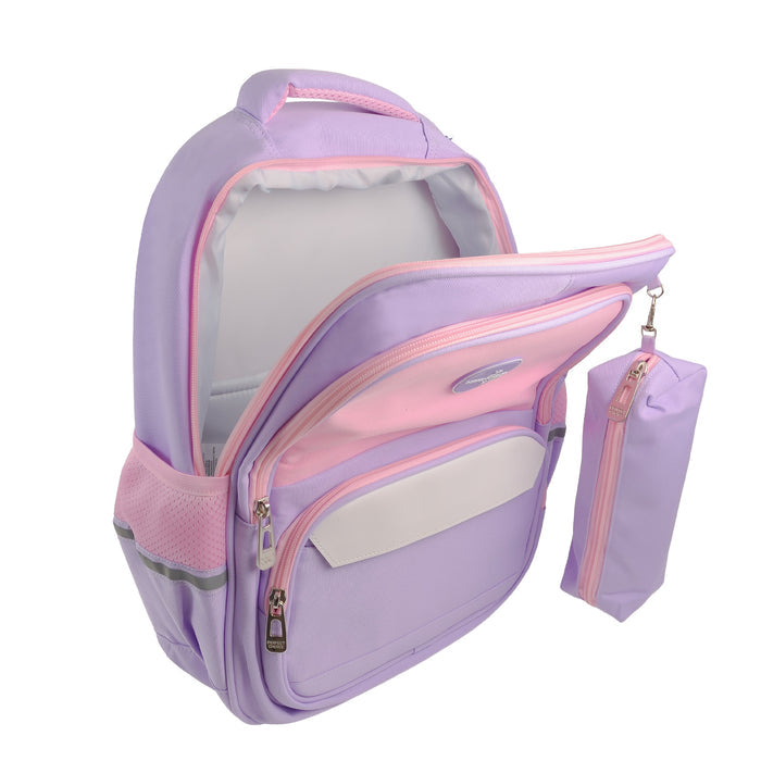 Mochila Escolar Perfect Choice para niños Bookery modelo PC-085249 color Lila con Rosa